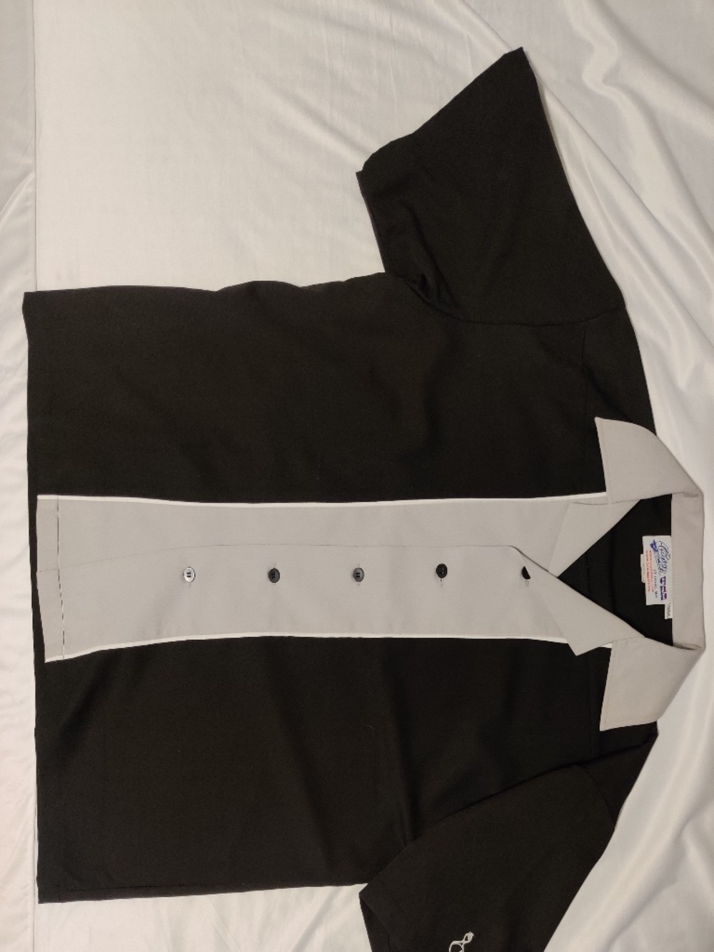 Crusin USA Bowling Shirt Small Black and Grey